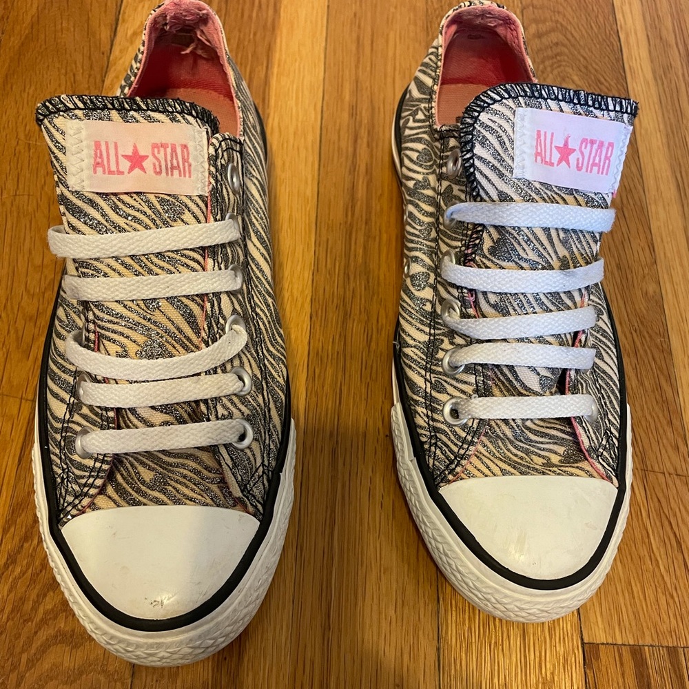 White and Silver converse